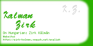 kalman zirk business card